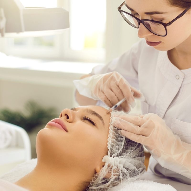 Beautiful,Lady,Getting,Corrective,Dermal,Aesthetic,Improvement,Treatment,And,Receiving